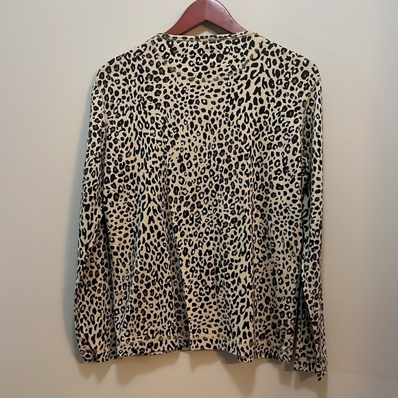Liz 2pc Animal Print set Button up cardigan & Sleeveless Tee Women’s S Cotton - Picture 5 of 11